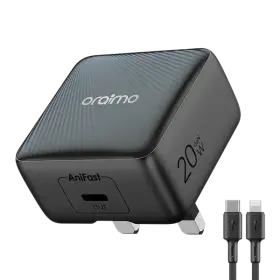 Oraimo PowerCube 20W GaN Wall Charger Kit with Type-C to Lightning Cable